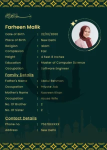 muslim marriage biodata format free download