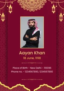 Muslim red gold Marriage Biodata
